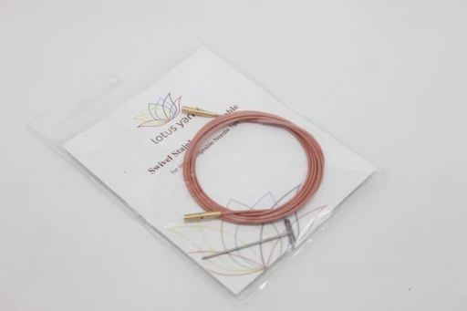 Леска цветная вращающаяся на 360 градусов Coloured, Lotus Yarns, тросик для съёмных спиц, 23 см