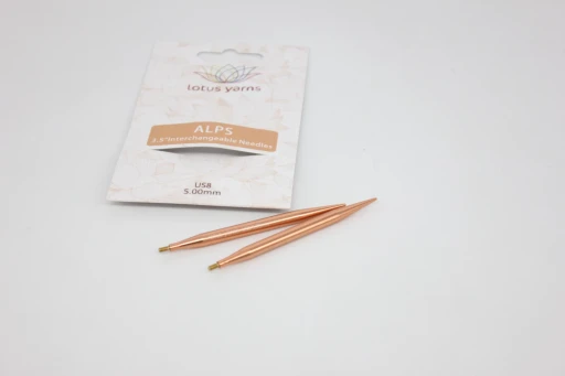 Разъёмные спицы Lotus Yarns Alps 5 мм (8,5 см)  алюминиевые, укороченные, 5 мм