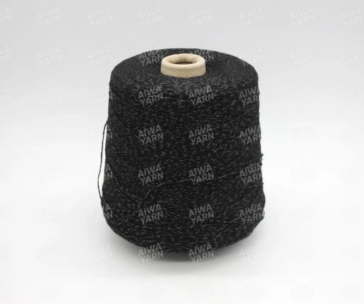 Бобинная пряжа  PROFILO L0RYGEO LUREX  (30% меринос, 35% вискоза, 5% кашемир, 25% па, 5% люрекс), 700 м/100 гр, черный с серебряным люрексом