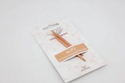 Разъёмные спицы Lotus Yarns Alps 4,5 мм (8,5 см)  алюминиевые, укороченные, 4,5 мм