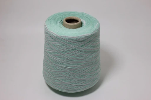 Бобинная пряжа Stripes (72% хлопок, 28% полиамид), мятный